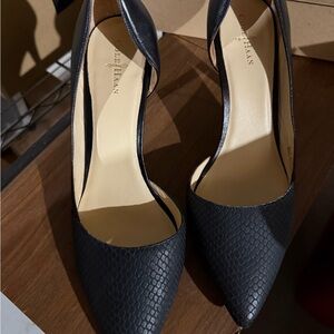 Cole Haan Black Snakeskin Leather Pointed‎ Toe Heels D'orsay Pumps